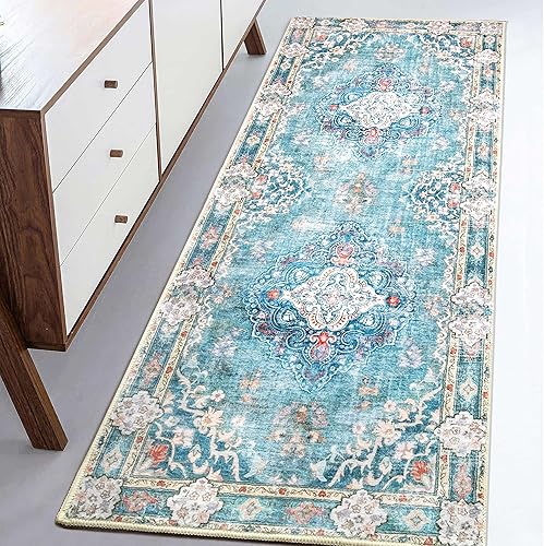 Miniatura 87 de MUJOO - Alfombra de 8 x 10 pies para sala de estar, grande, lavable, bohemio, para dormitorio, antideslizante, abstracto, suave, de pelo corto