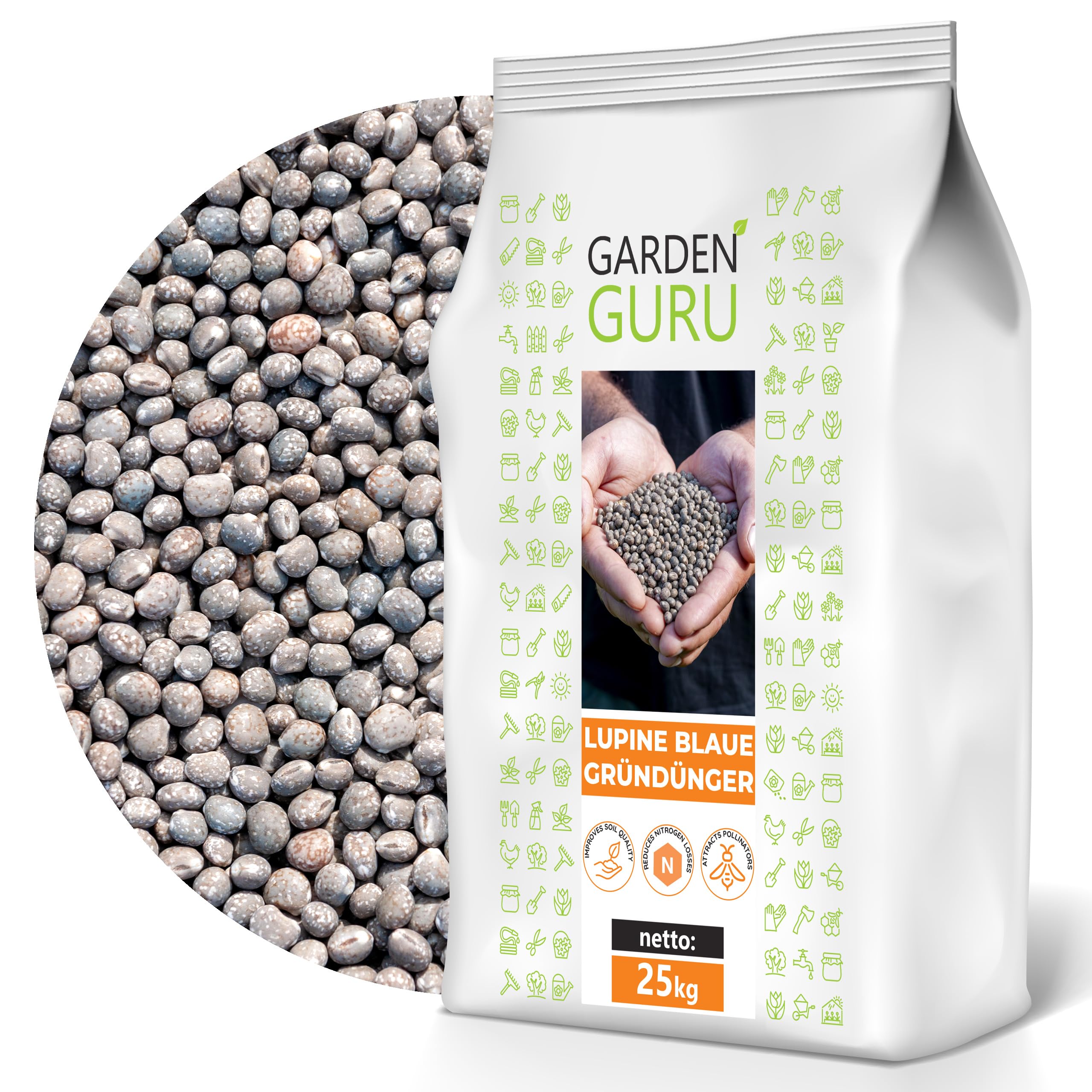 Dngelupinen Grndnger Blaue Lupinen 25kg Bodenverbesserung Zwischenfrucht  : Amazon.de: Garten