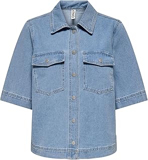 Female Onlbelle Jeanshemd S/S Camiseta Dnm Gua Noos para Mujer