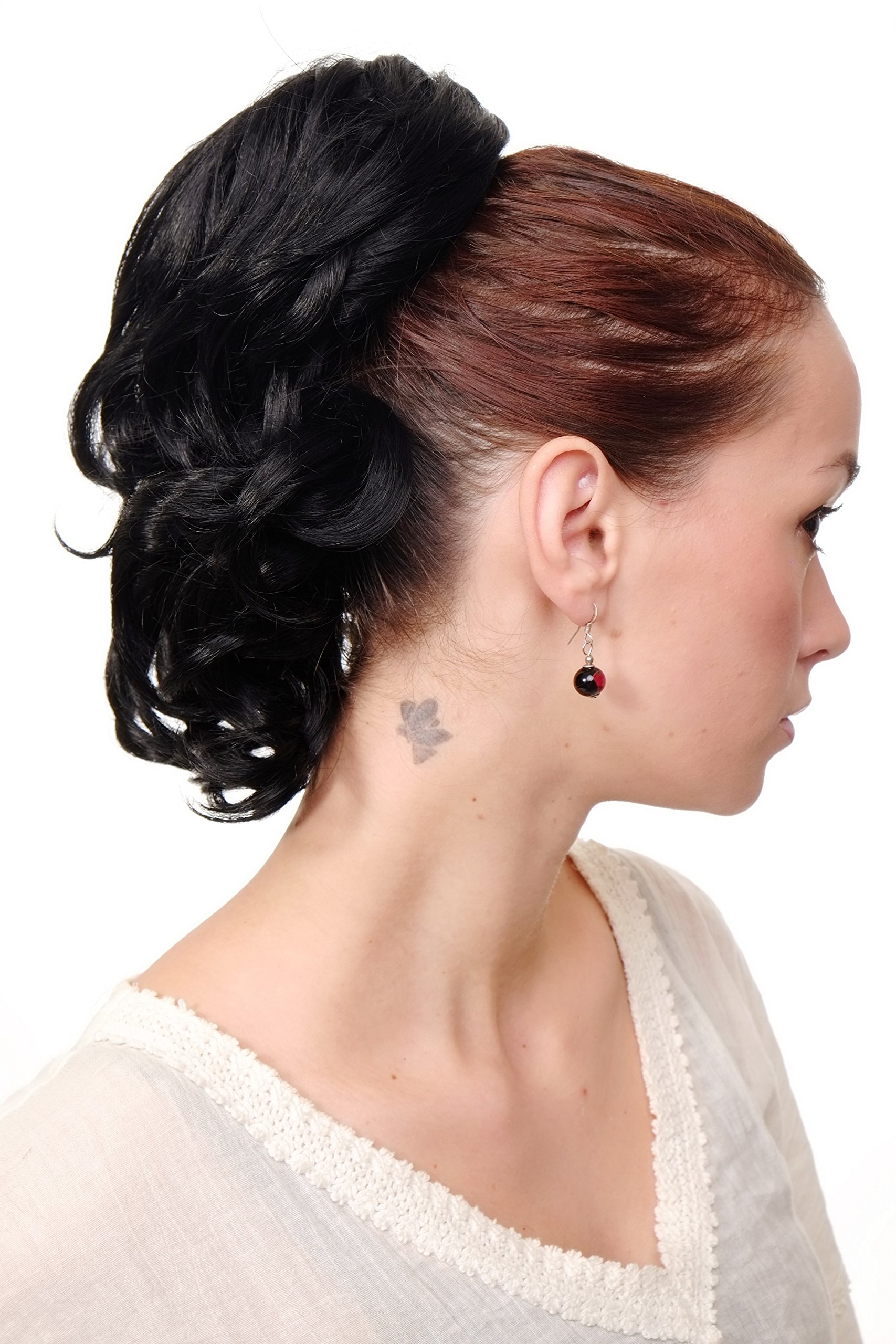 WIG ME UP - JL-3023-1 Hairpiece ponytail with comb and elastic draw string short wavy voluminous deep black 14inch - Image 3