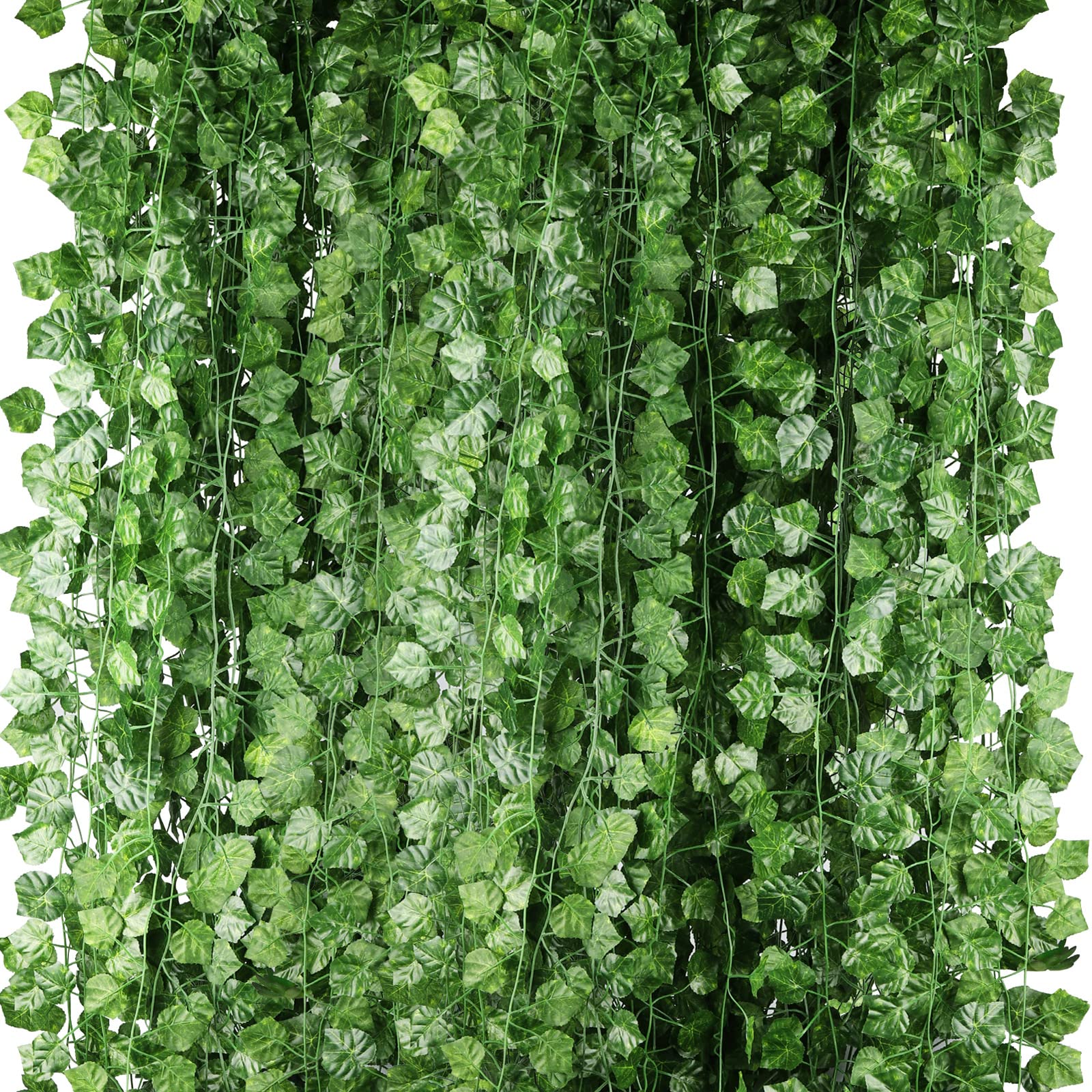 Tbestmax 48 Pack 330 Feet Fake Ivy Vines for Bedroom Decor, Artificial Green Vine Leaves Hanging Plant for Wedding Party Garden Greenery Aesthetic Decor Outdoor Indoor Wall Decoration