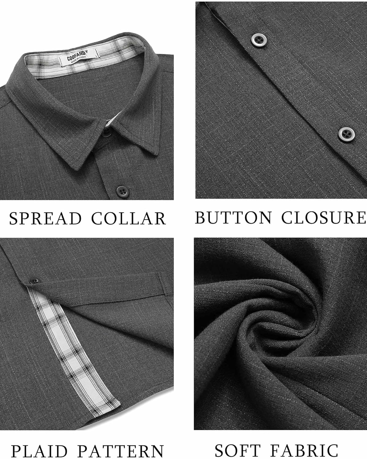 COOFANDY Men's Button Down Shirts Short Sleeve Casual Summer Beach... - Picture 89 of 180