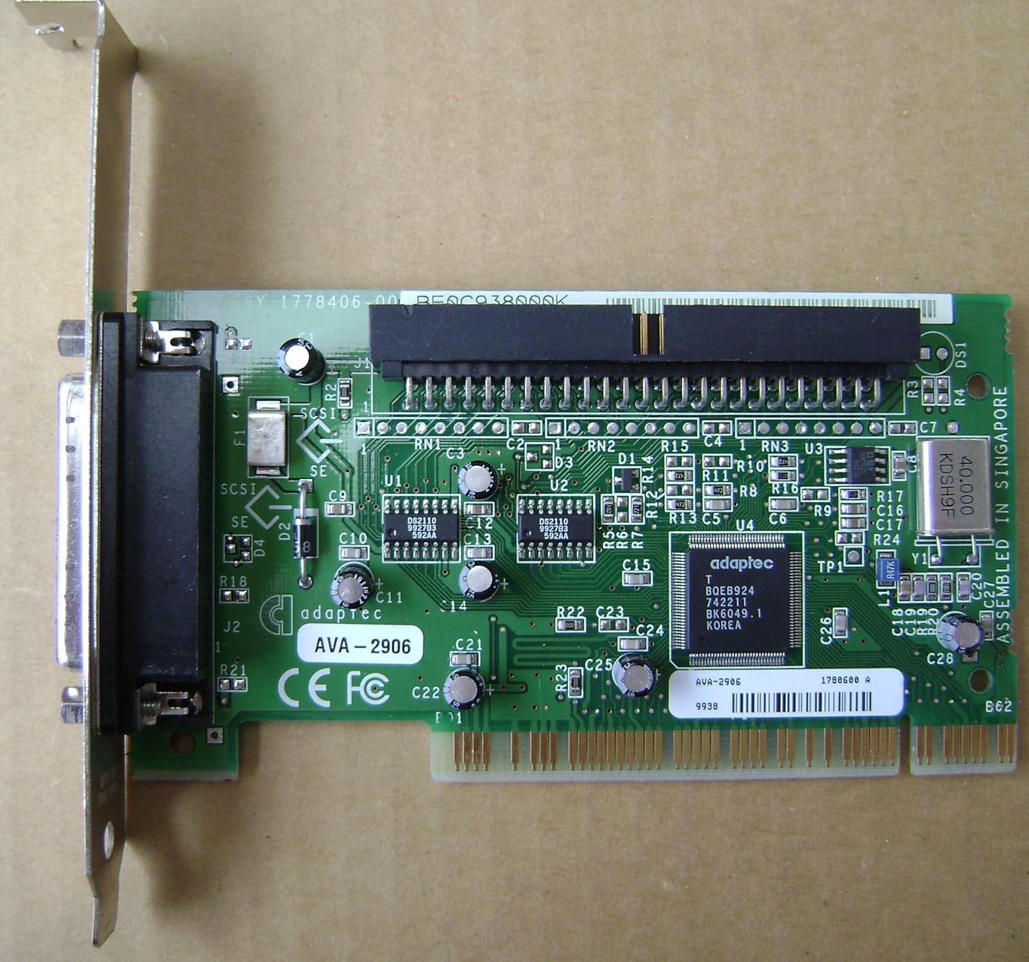 Adaptec AVA2906 SCSI2 PCI Storage Controller Card