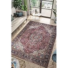 Keen Home Design 4x6 Rug - Machine Washable Area Rug with Non-Slip Backing, Ideal for Living Room, Dining Room, Bedroom - Vintage, Easy Clean, Durable, Low Pile Rug - (4' x 6')