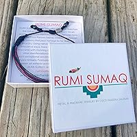 Vista 69 de Colorful Bracelet for Men and Women with Hematite Stones: Handmade Designer Adjustable Multistrand String Knotted Macrame Friendship Bracelet