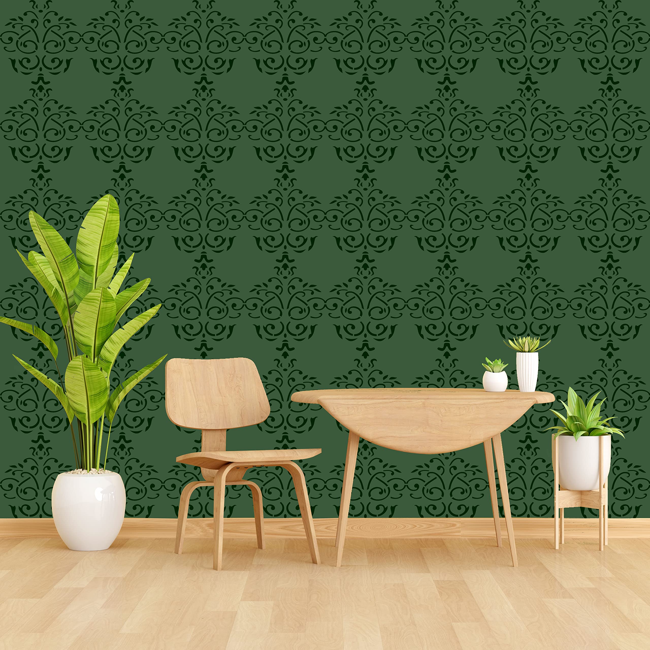 Kayra Decor Damask Design Stencils for Wall Painting - Pack of 1, 16 inch x 24 inch (KHS297) (B079NG7JC3) Amazon Price History, Amazon Price Tracker