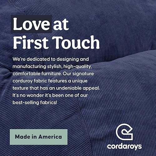 Miniatura 15 de CordaRoy's Puf de pana, puf convertible, lavable a máquina, funda de tela de pana para sótano, sala de estar, sala de juegos, dormitorio y más,