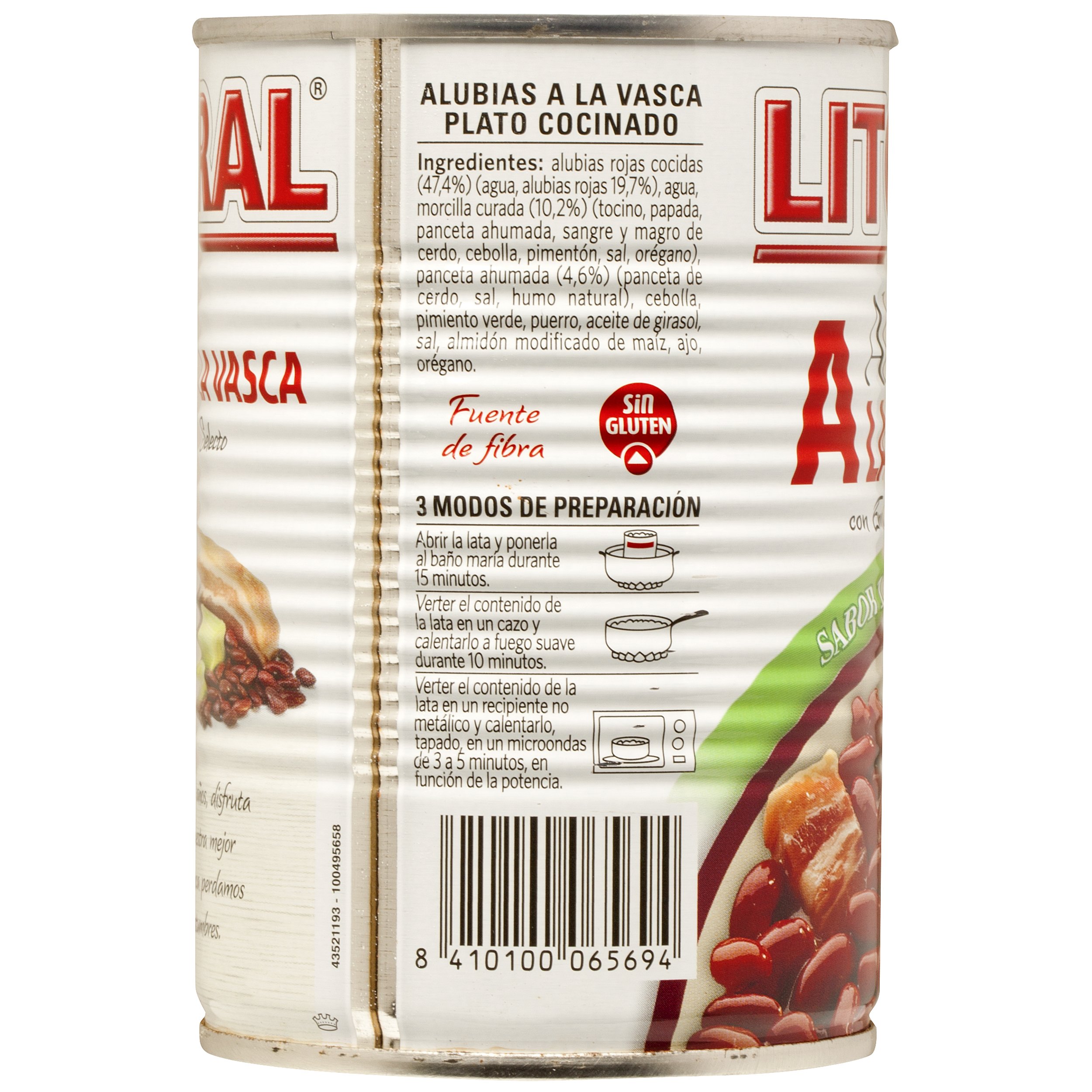 Litoral - Alubias A La Vasca, 430 g - [Pack de 15]