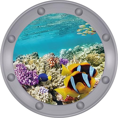 Miniatura 31 de 3 calcomanías de animales del océano, decoración de pared, calcomanías de pared para despegar y pegar, patrones de peces, tortugas oceánicas