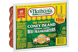 Nathan’s Famous The Original Coney Island Beef Frankfurters 10oz, 3 pack