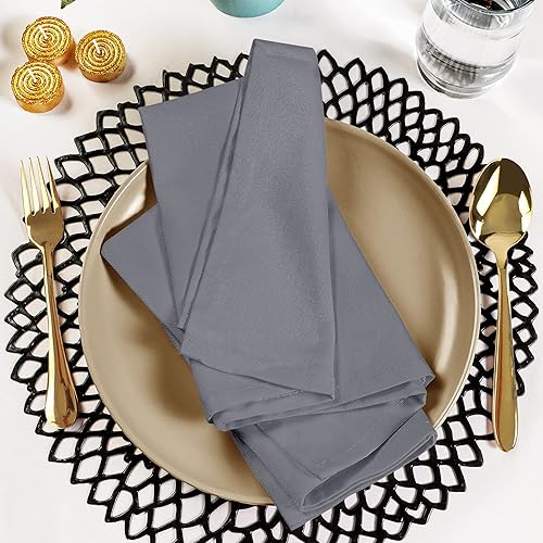 Vista 255 de Utopia Kitchen Servilletas de tela negra [288 unidades, 18 x 18 pulgadas] mezcla de algodón absorbente, lavables y reutilizables, para cenas, Negro