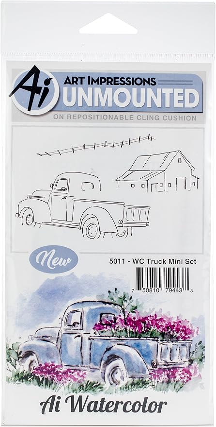 Amazon.com: Art Impressions Truck Mini Watercolor Cling Rubber Stamps, Multicolor : Arts, Crafts & Sewing
