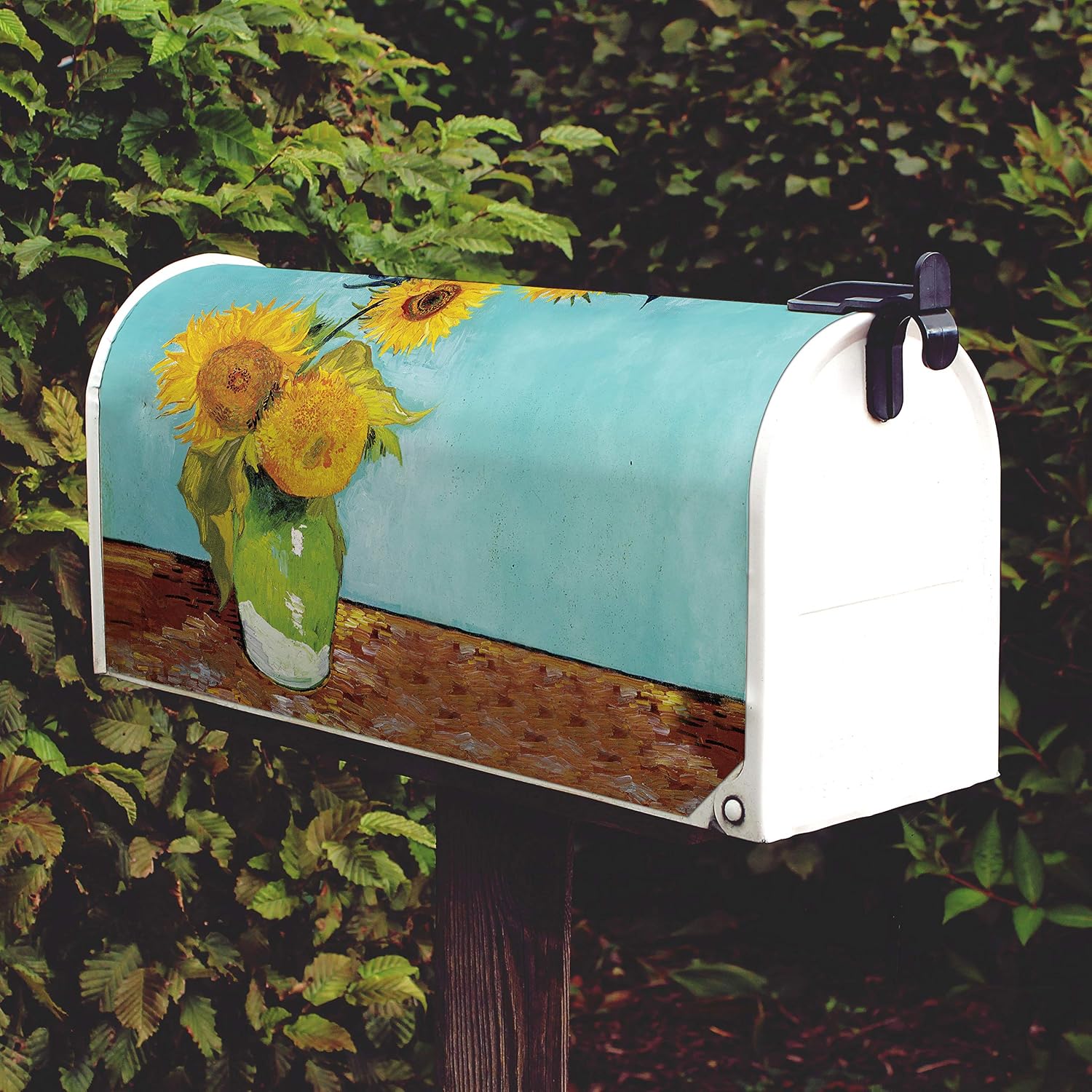 WIRESTER 20.8 x 18 inch Magnetic Mailbox Cover Decor for Outdoor - Sunflowers Blue by Van Gogh