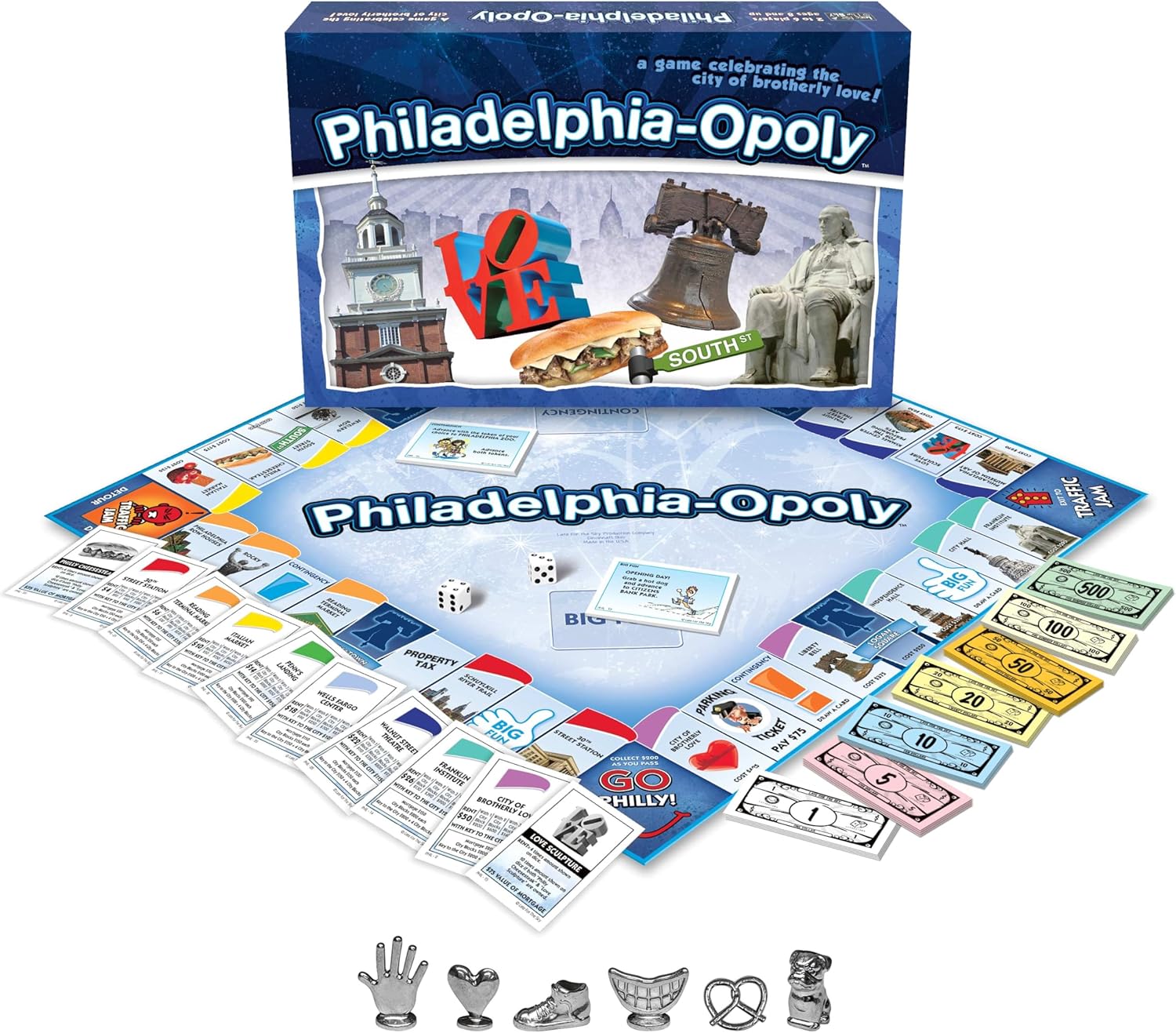 Late for the Sky Philadelphia-Opoly Board Game – Philadelphia Property Trading Game for 2–6 Players, Family City Edition with Landmarks and Collectible Tokens