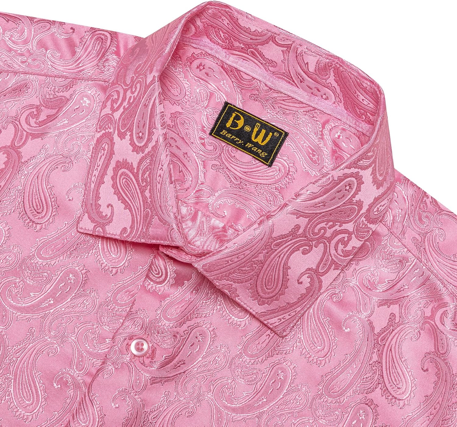 Barry.Wang Mens Western Shirts Casual Paisley Mexico Cowboy Long Sleeve Button Down Designer Dress Shirt Party Country