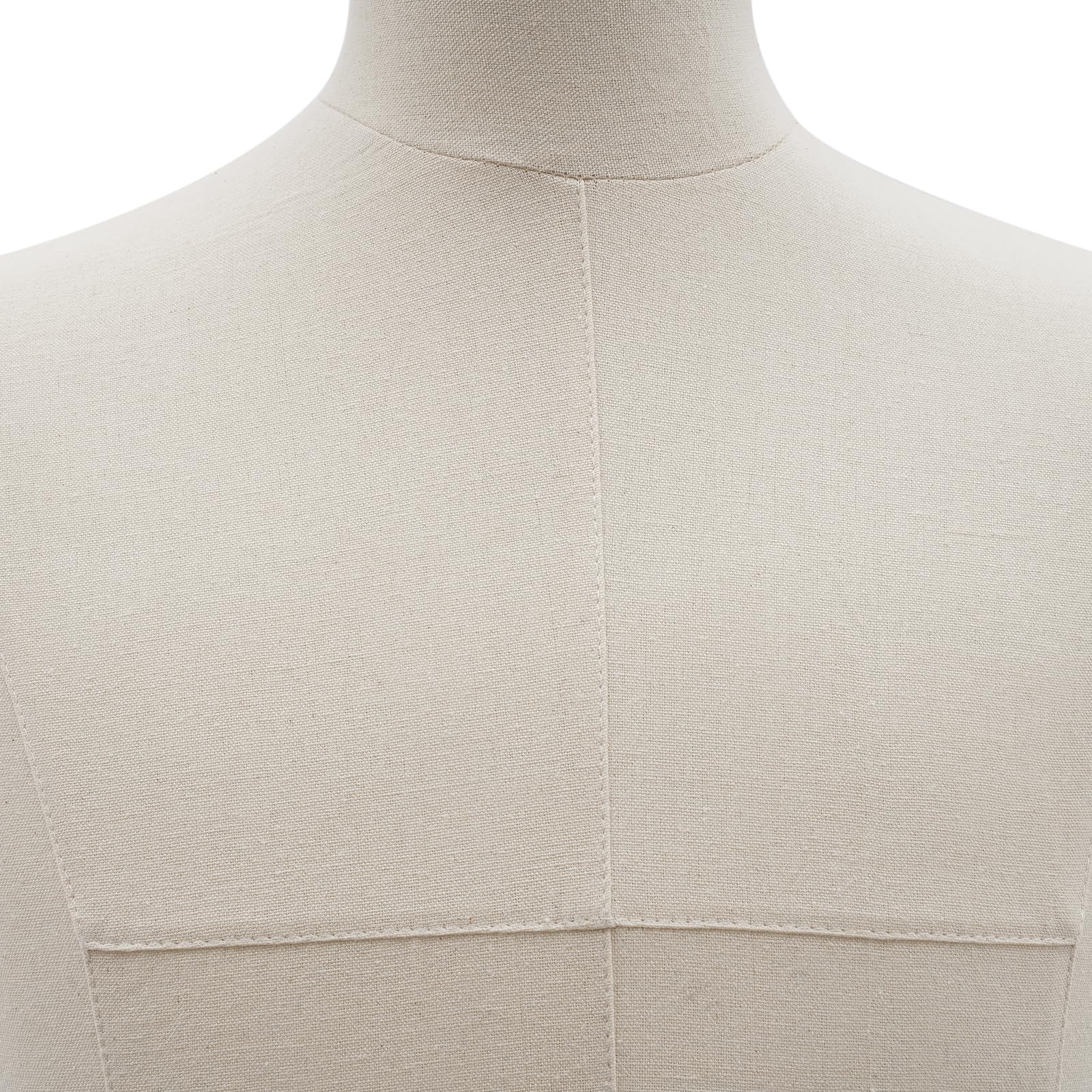 Manichino a forma di abito regolabile in altezza 150 – 180 cm, professionale, in lino spesso con base in legno, da uomo e da donna