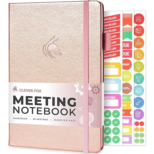 Clever Fox Meeting Notebook – Work & Business Organizer with