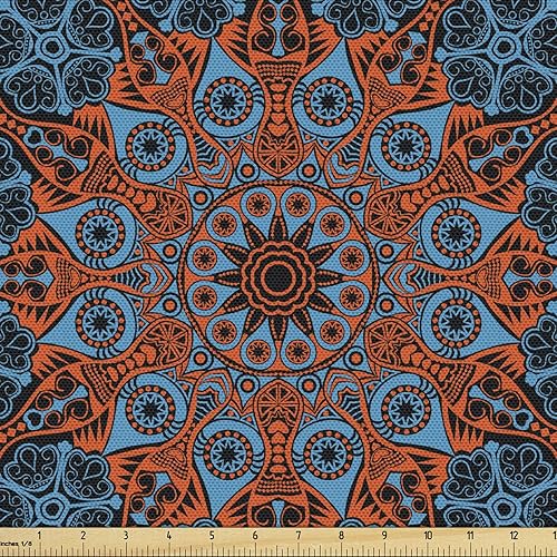 Vista 16 de Ambesonne Tela oriental por The Yard, patrón de Oriente Medio Feliz Año Nuevo en letras hebreas Manzana Granada, tela de microfibra para artes