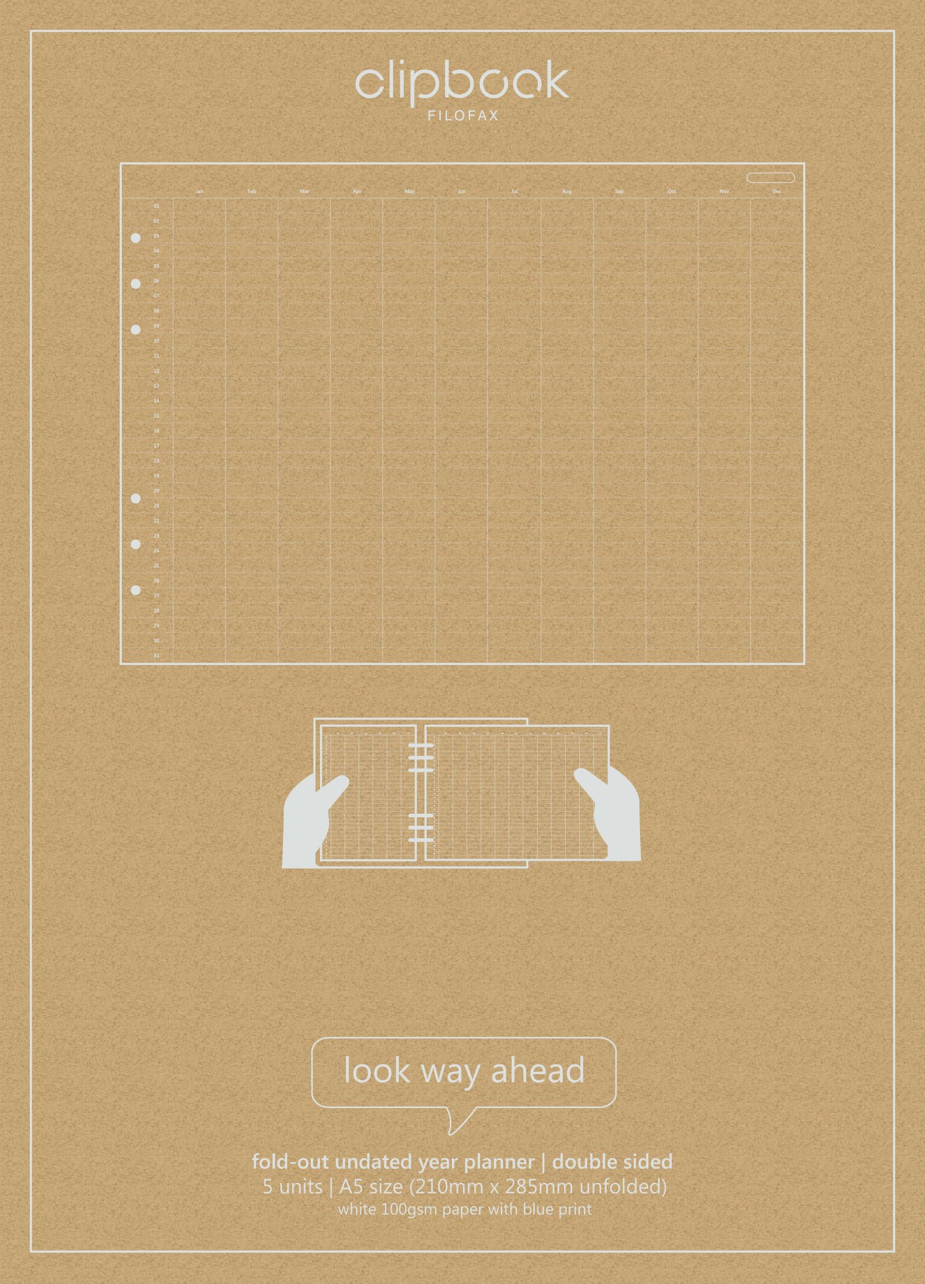 Clipbook A5 Undated Year Planner