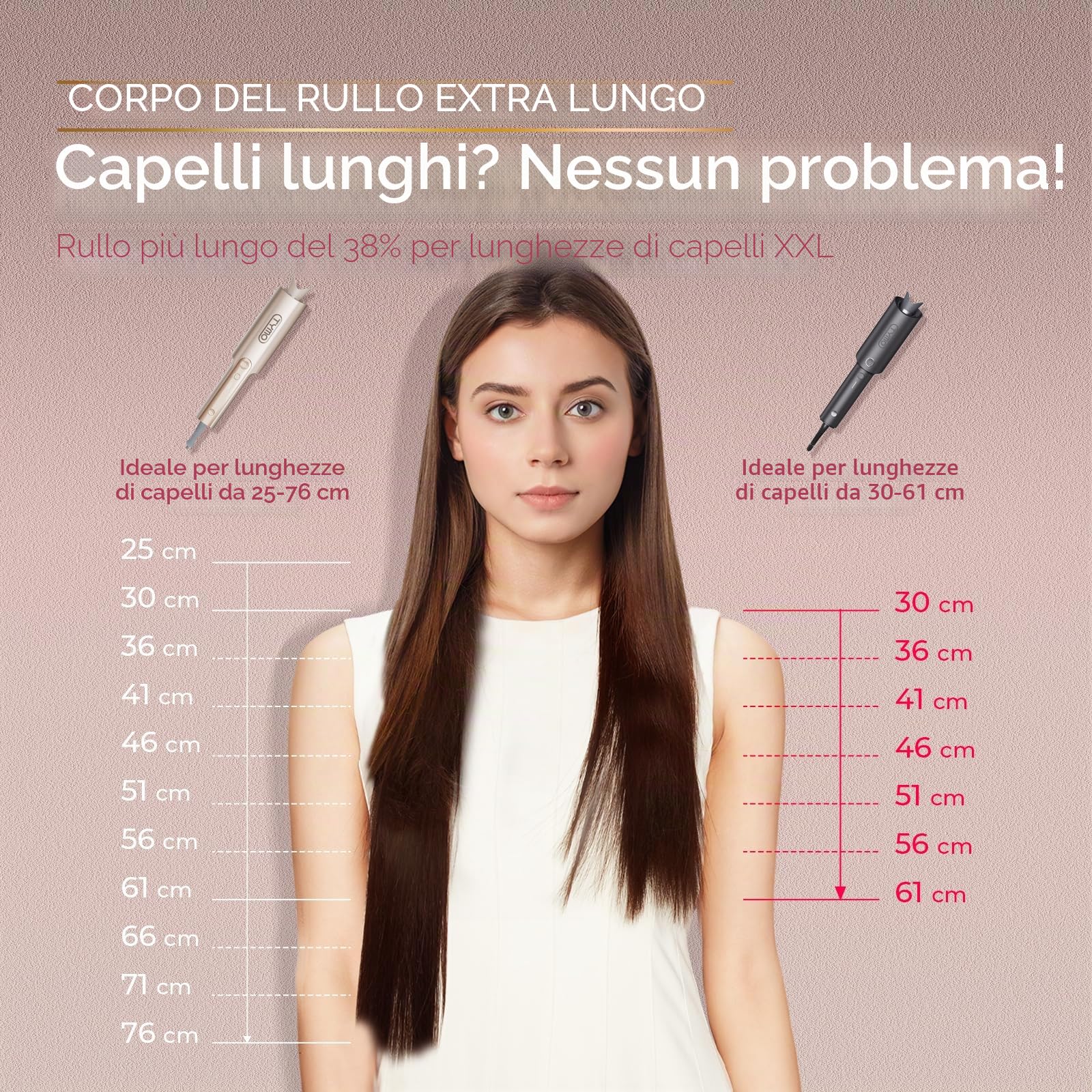 Arricciacapelli Automatico Professionale + Spazzola Lisciante per Capelli