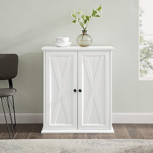 Miniatura 8 de Crosley Furniture Clifton - Armario de almacenamiento apilable para despensa con estantes, cocina, comedor o lavandería, color blanco envejecido