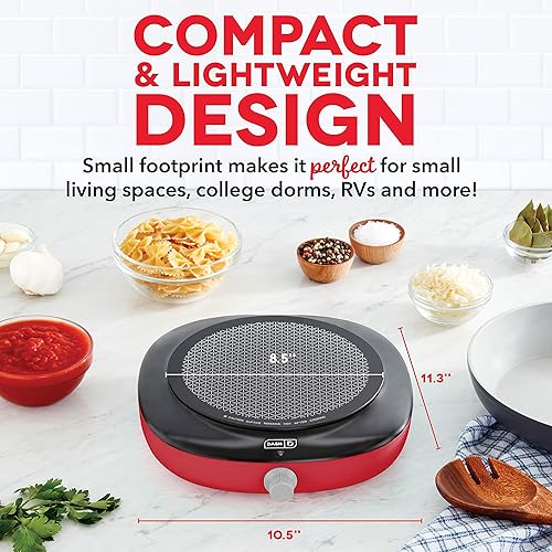 Miniatura 3 de DASH Placa de cocina eléctrica para uso diario con calefacción infrarroja, 5 ajustes de temperatura con almacenamiento de cable, perfecta para