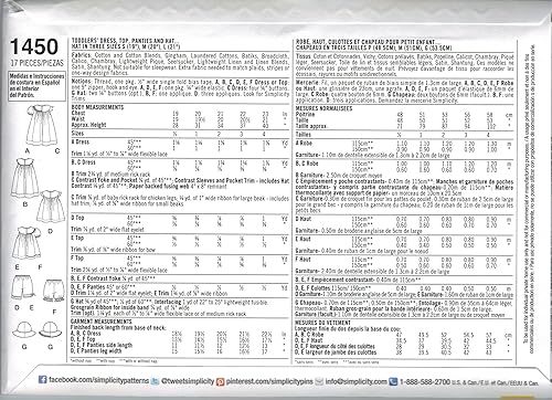 Miniatura 2 de Simplicity 1450 Patrones de costura de vestido, camisa, ropa interior y sombrero, tallas 12-4