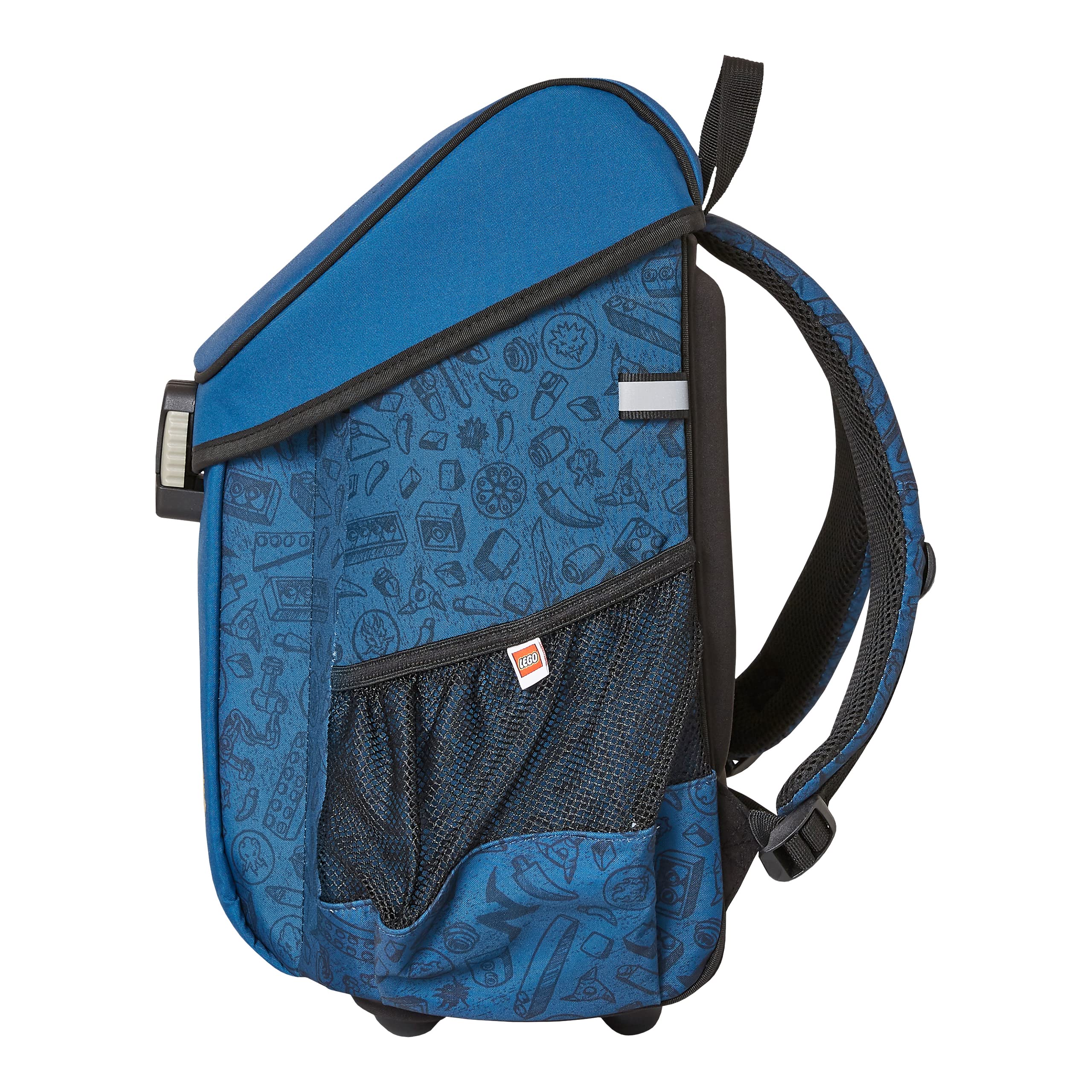 SKANDO BAGS LEGO® - Jungen Easy Schulranzenset 3tlg. - NINJAGO, Gold/Blue - Mit Turnbeutel, Federmäppchen (inkl. Aller nötigen Schreibutensilien) - Leichtgewicht - 5-10 Jahre