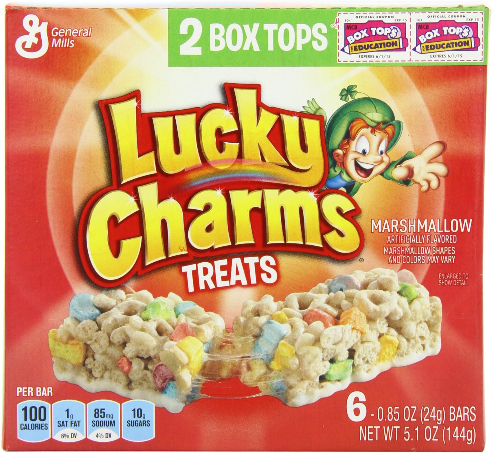 General Mills Lucky Charms Treats Marshmallow, 5.1-Ounce (Pack of 6)
