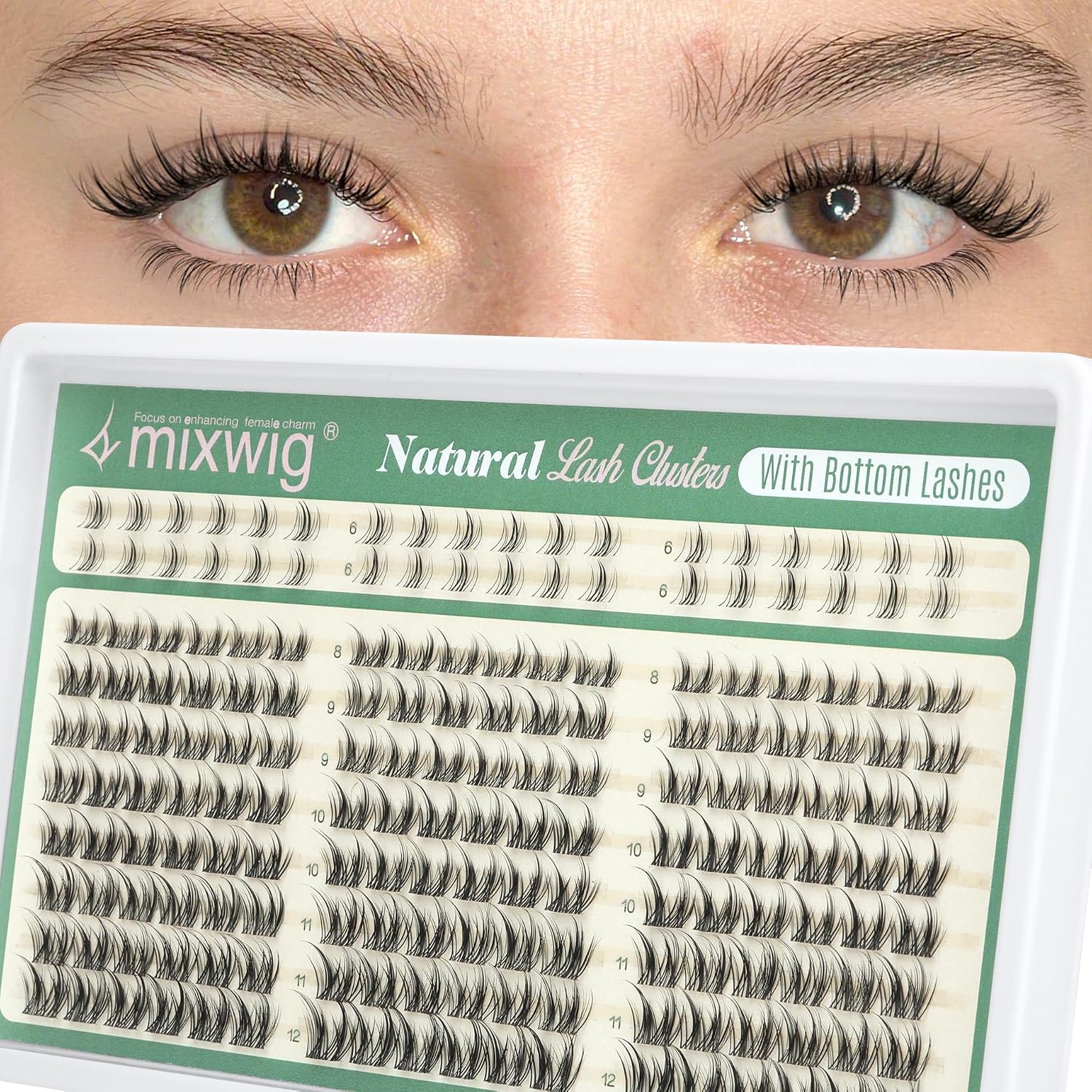 Lvmixwig Natural Lash Clusters - C Curly DIY Eyelash Extensions