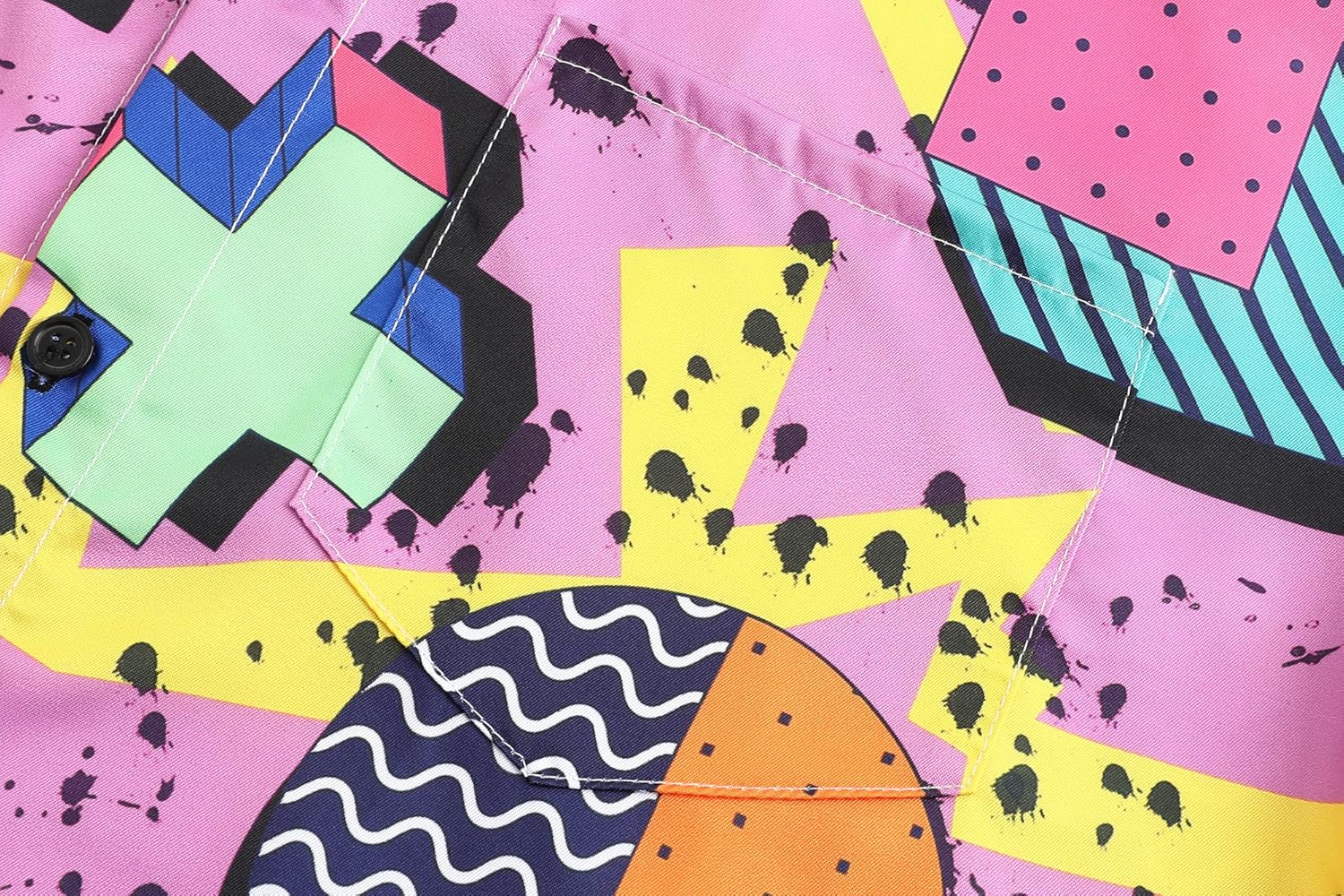 DOOPCCOR 90s Shirt 80s Shirts for Men 80s 90s Disco Retro Casual Button-Down Shirts 80s Mens Clothing - Image 4