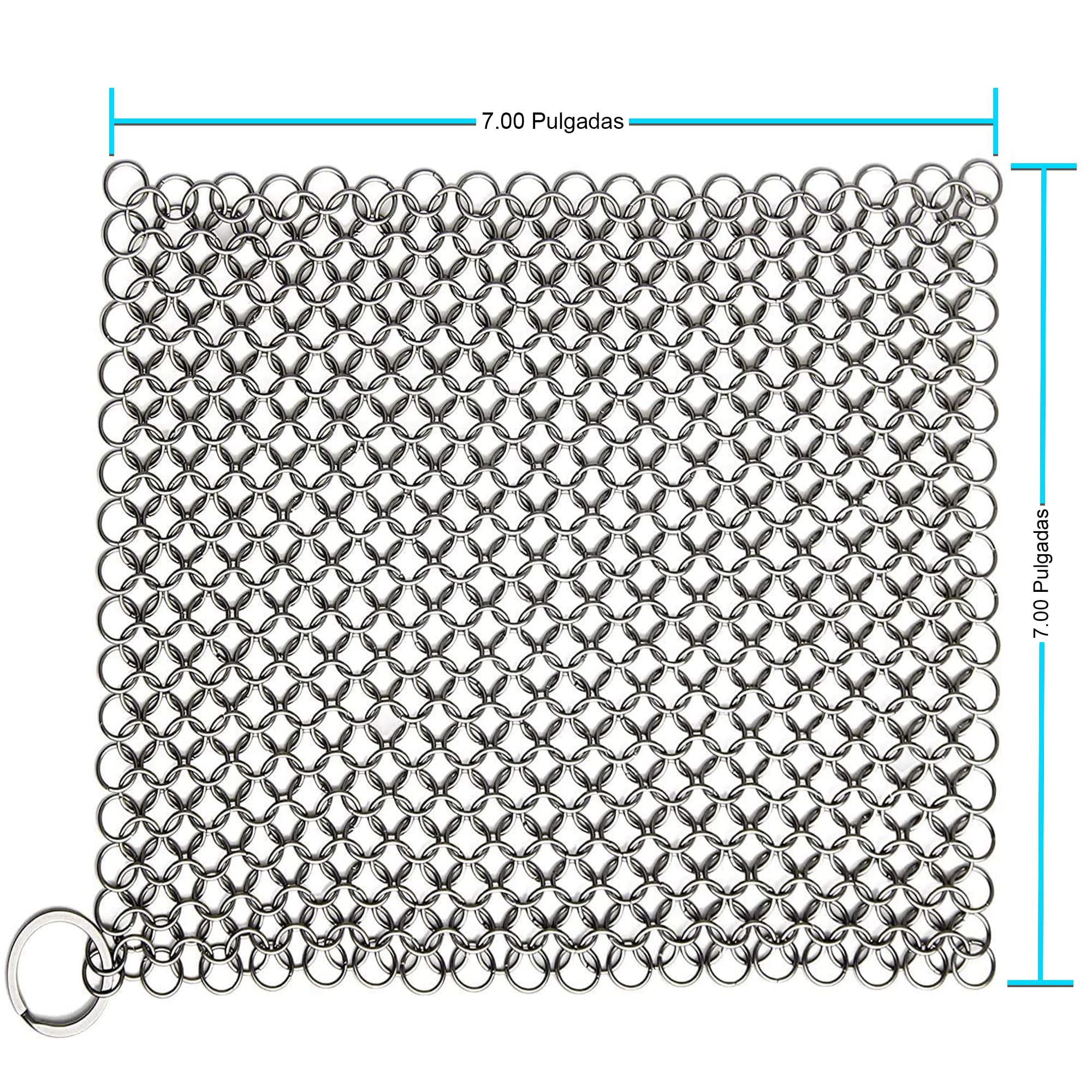 Candure Limpiador de Hierro Fundido - Acero Inoxidable de 17 x 17 cm Depurador de COTA de Malla para Todo Tipo de Parrillas, Sartenes, Parrillas y Hornos Holandeses — view 7