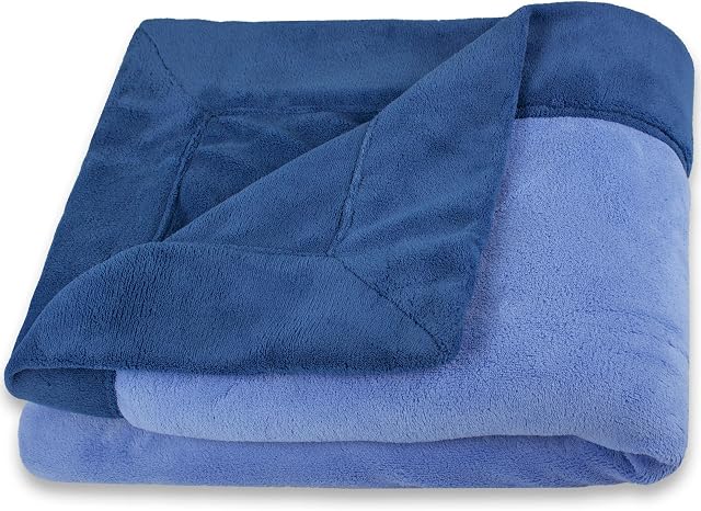 CelinaTex kocyk puszysty 150 x 200 cm granatowo-niebieski kocyk koc na sofę mikrofibra polar OEKO-TEX Toronto