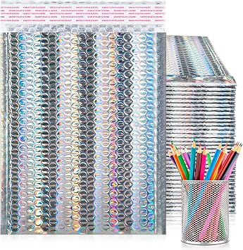 ABC PACK & SUPPLY Metallic Bubble Mailers, Silver 8.5 x 11 Inch Self Seal Padded Envelopes, Pack of 100 Bubble Packaging Envelopes for Shipping and Mailing