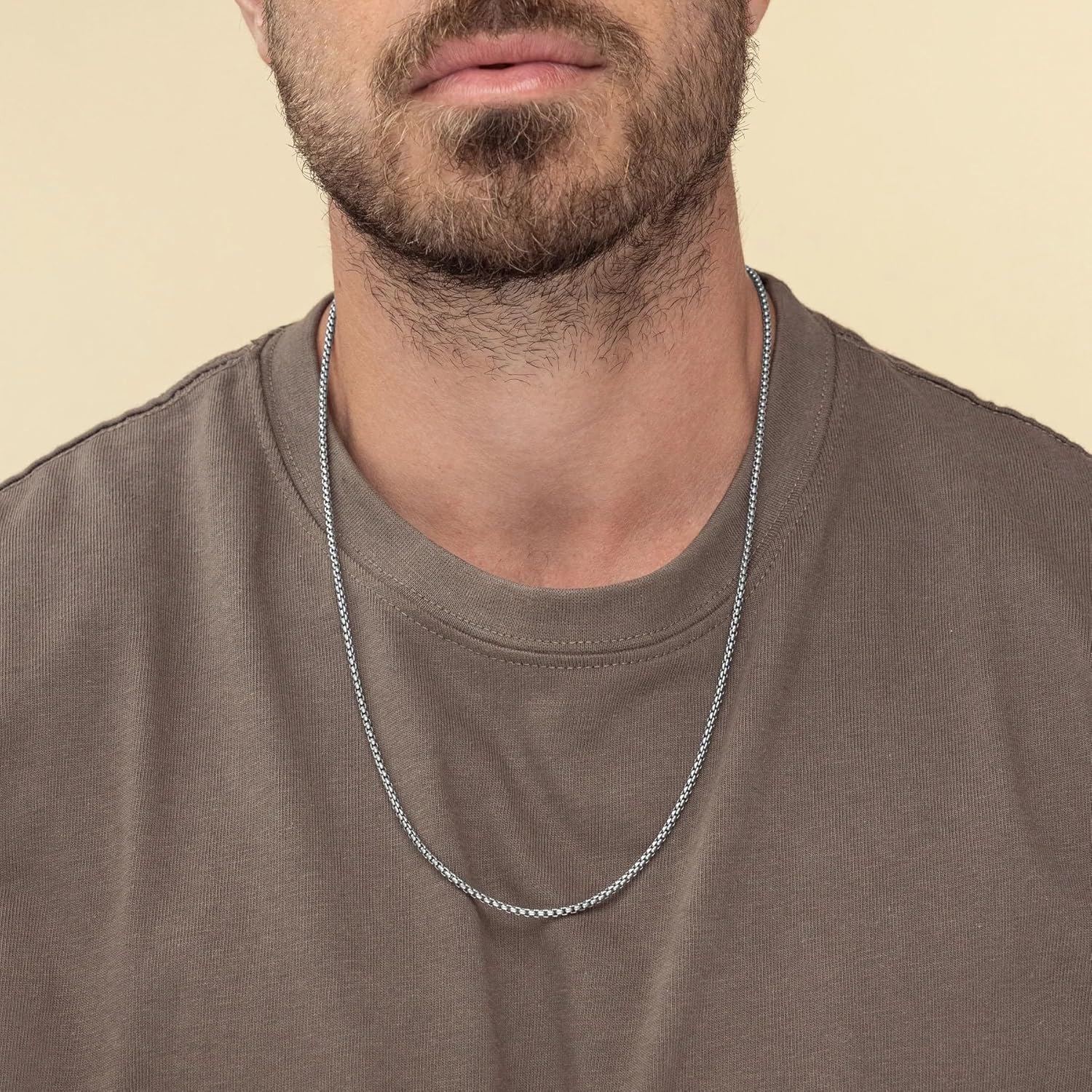 HZMAN 3mm Rolo Chain for Men Women Silver Stainless Steel Men's Chain Necklace Round Box Link Chain Necklace 16-30 Inch (24in) - Image 2