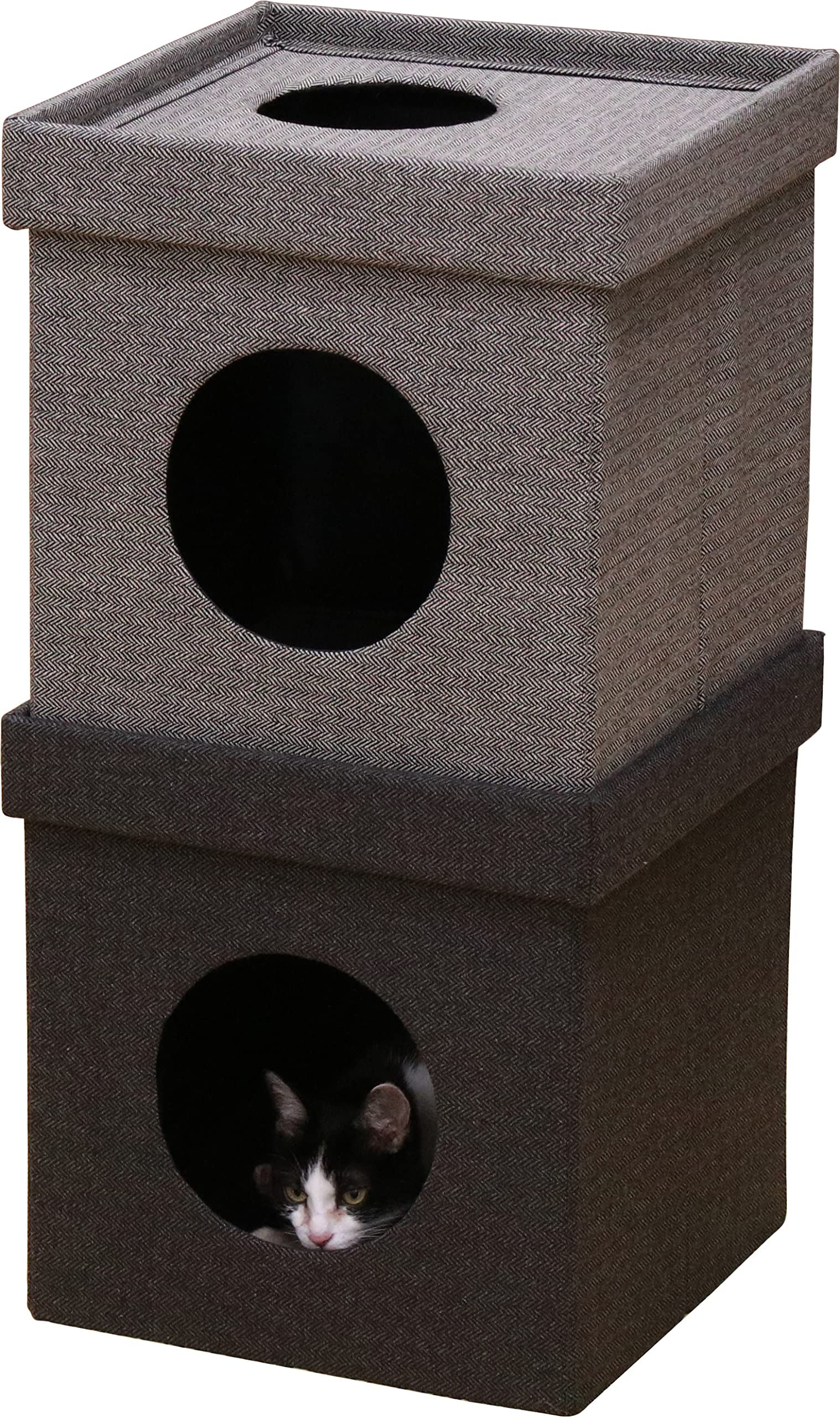 Amazon | 不二貿易 ペットハウス キャットハウス 2段 幅37.5×奥行37.5