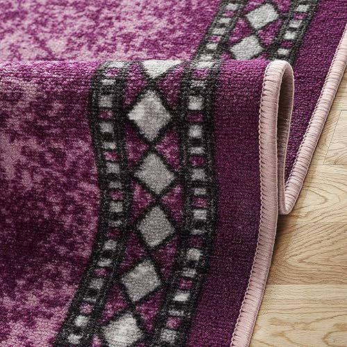 Miniatura 203 de Antep Rugs Alfombras modernas con bordes de 2 x 7 pies antideslizantes (antideslizante) de perfil bajo con parte trasera de goma para interiores