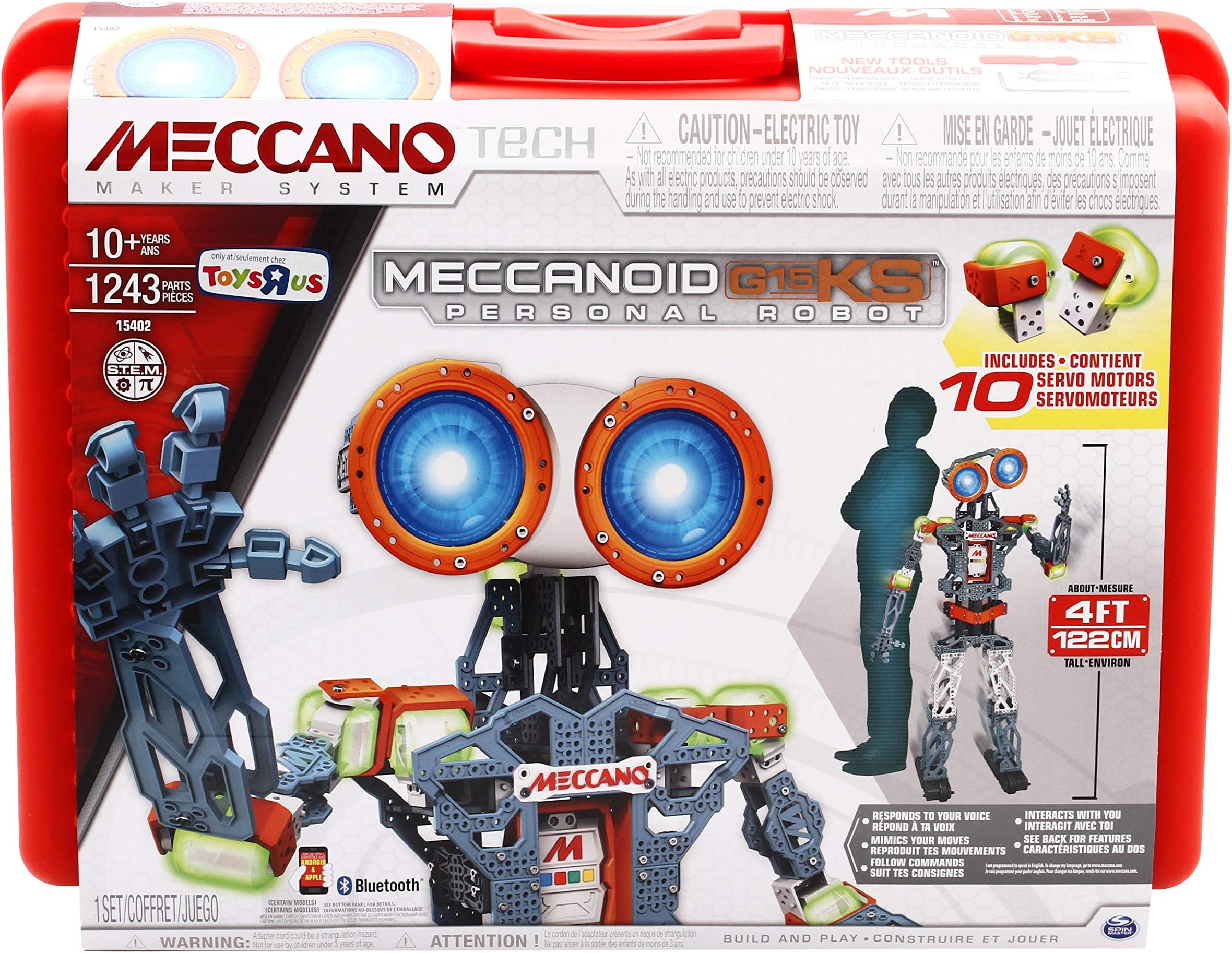 Meccano MeccaNoid G15KS 1243 Piece Robot Building Kit with Carrying Case