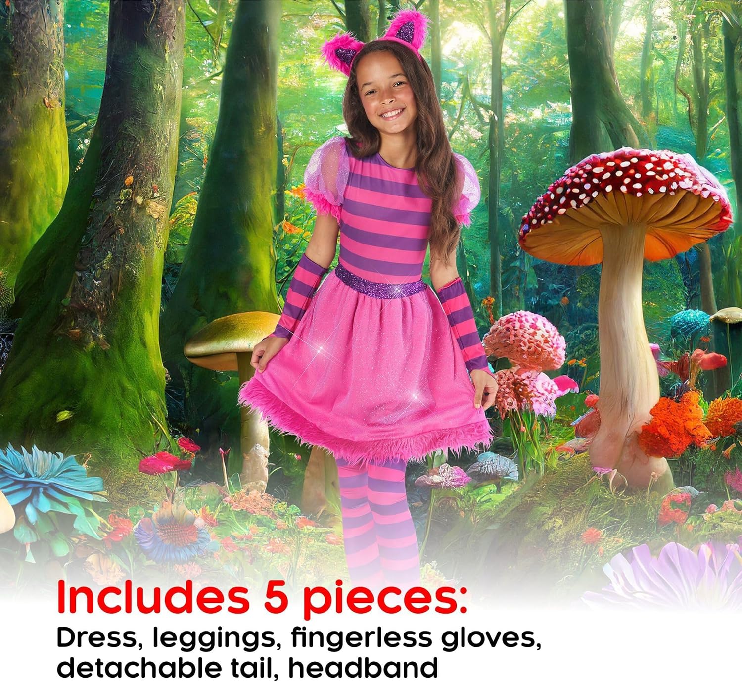 Morph Cheshire Cat Costume, Pink Cat Costume for Girls, Halloween Costumes for Kids, Girls Halloween Costumes - Image 2