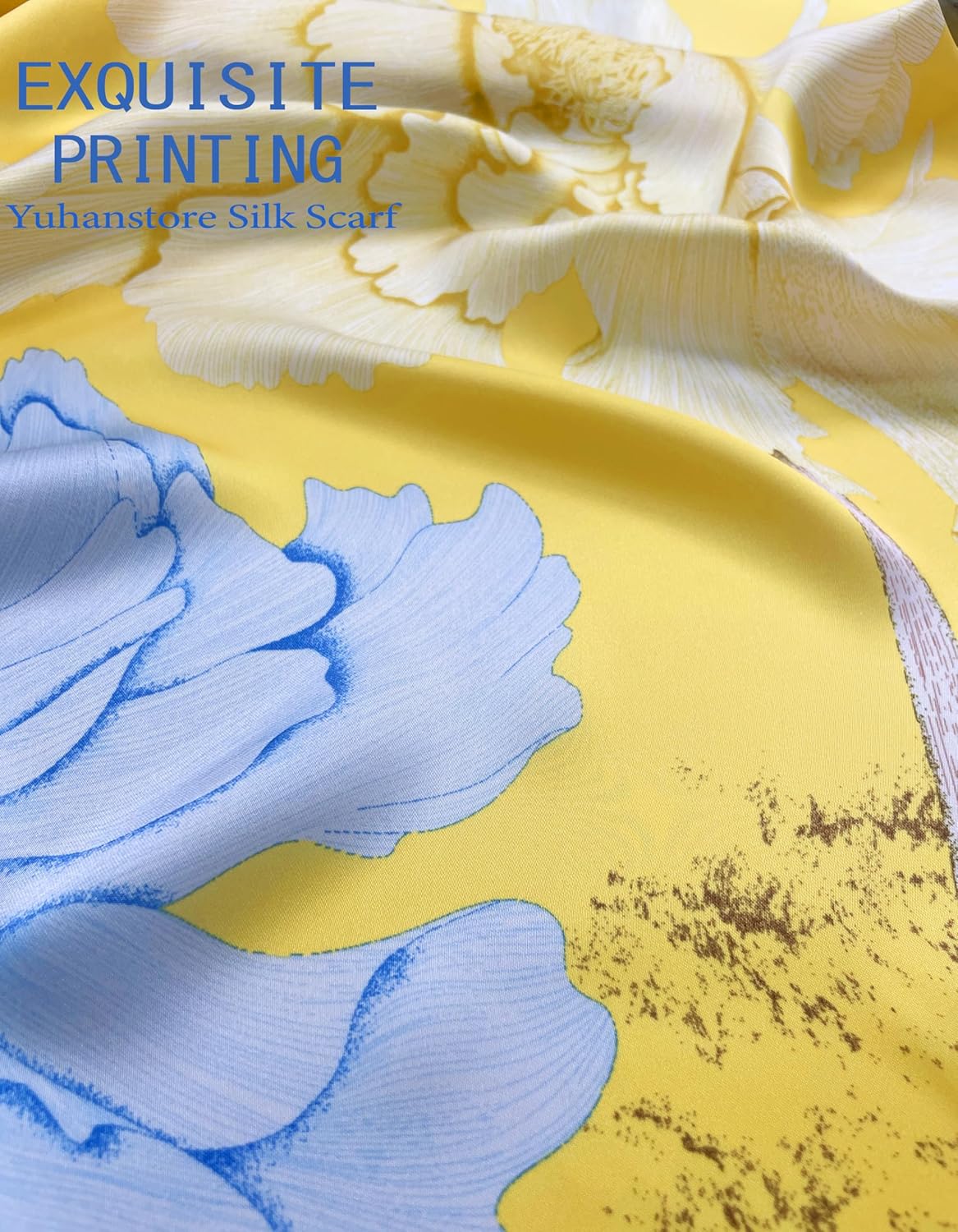 Silk Scarf Long Hair Wrap: 100% Mulberry Silk Large 67”×21” - Womens Fashion Designer Shawl with Gift Package