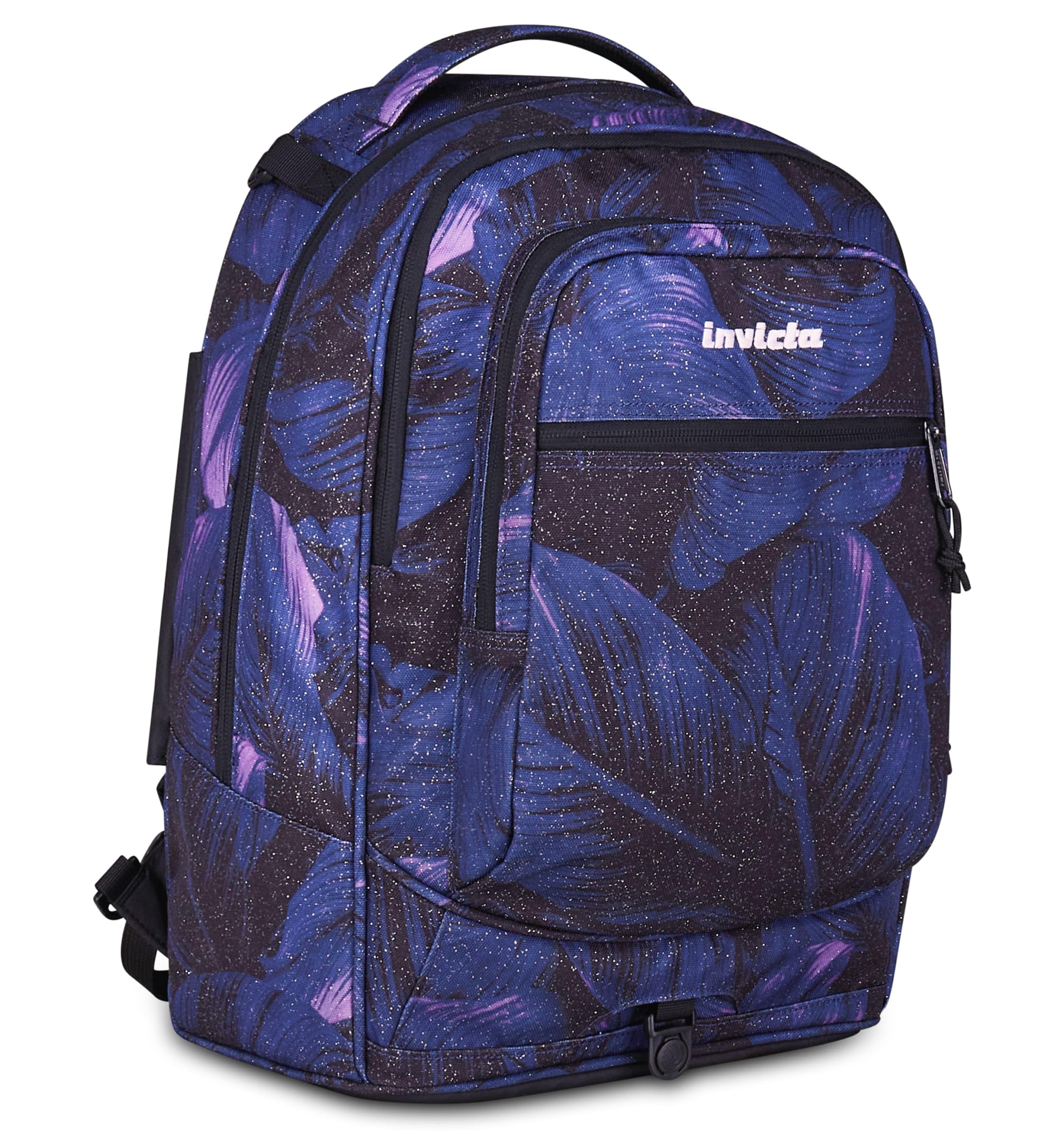 Invicta Trolley Scuola Plug Fantasy Shine, Viola, 3 in 1, Zaino Doppio Scomparto Con Carrello Sganciabile, Tasca Per PC, Tasca Per Borraccia, 34 lt, Scuola Media e Superiore, Viaggio, Zaino Ragazza