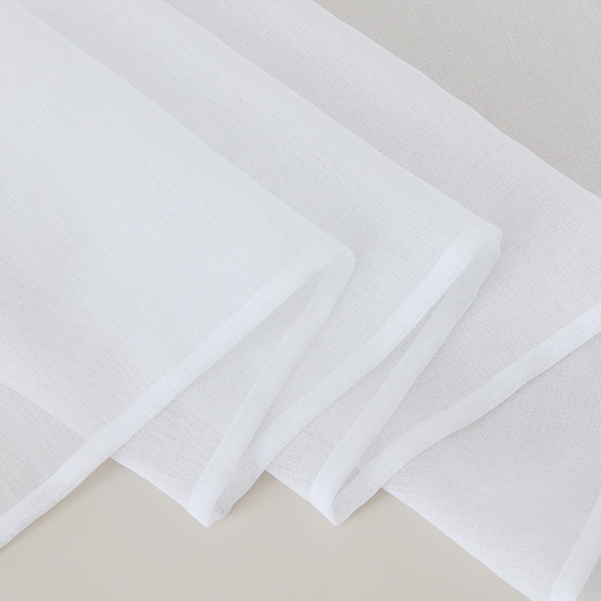 PONY DANCE Tende a Vetro per Porta Finestra 2 Pezzi 60x240 CM Tendine Finestra a Vetro per Cucina con Tasca Curtains Bianche Trasparenti Decorazione per Salotto