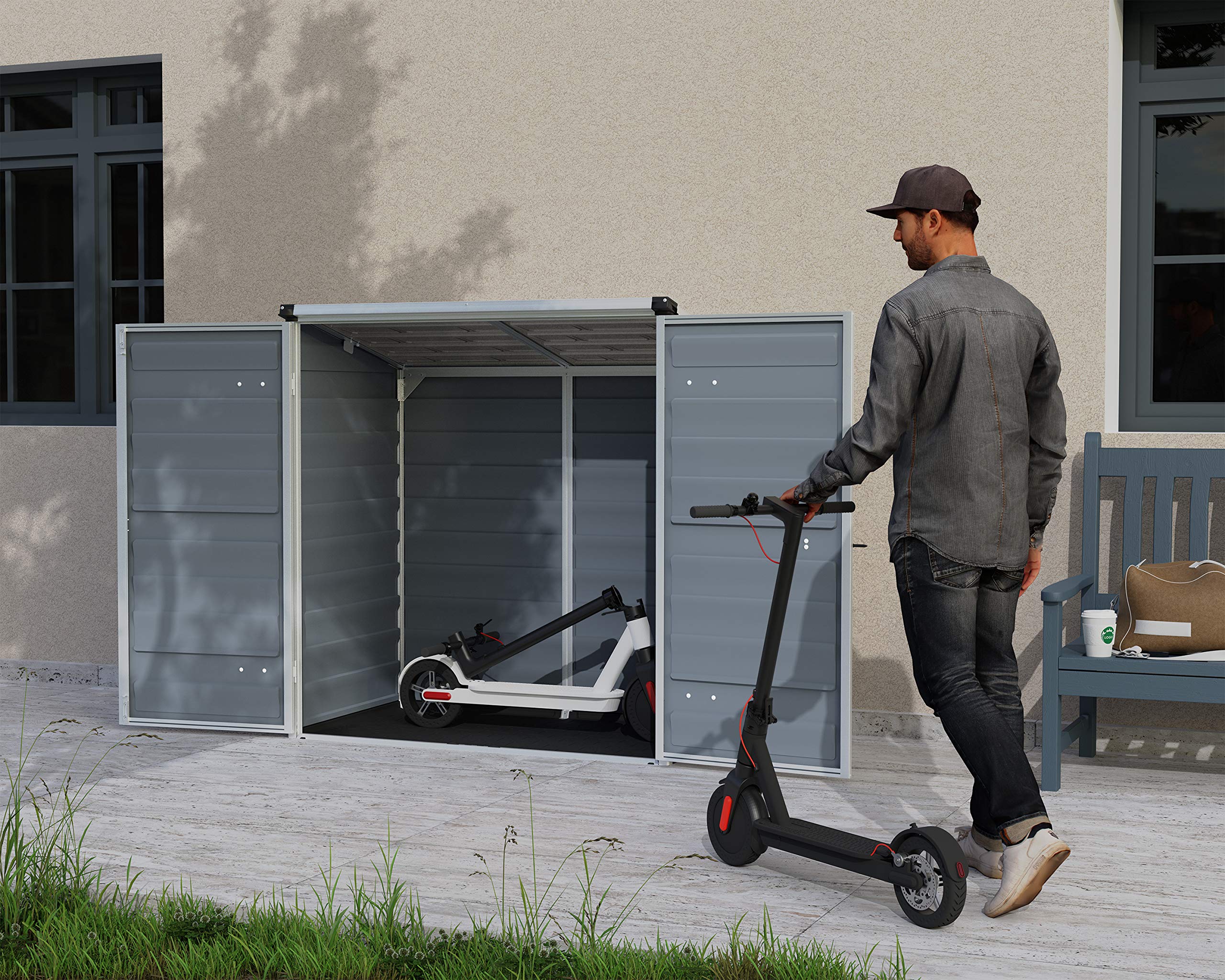 Palram - Canopia Madeira Gartenbox Gerätebox Grau Aluminium Polycarbonat