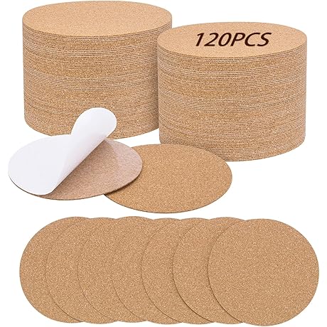 120 Self-Adhesive Cork Coaster Backings for DIY Projects