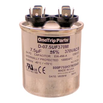 USA Run Capacitor 7.5 UF - 7.5 MFD 370 VAC Round