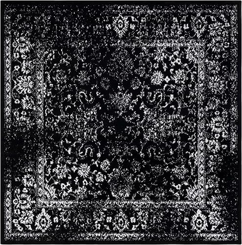 Miniatura 45 de Safavieh colección Adirondack - Alfombra de área, 8 x 10 pies, gris pizarra y marfil, diseño oriental desgastado, no desprende pelusa, fácil