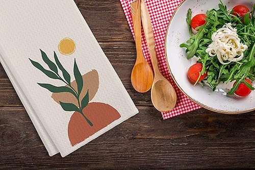 Miniatura 6 de Toallas de cocina abstractas estilo bohemio para el sol, color azul marino, 16 x 24 pulgadas, toallas de cocina modernas de algodón, paños de