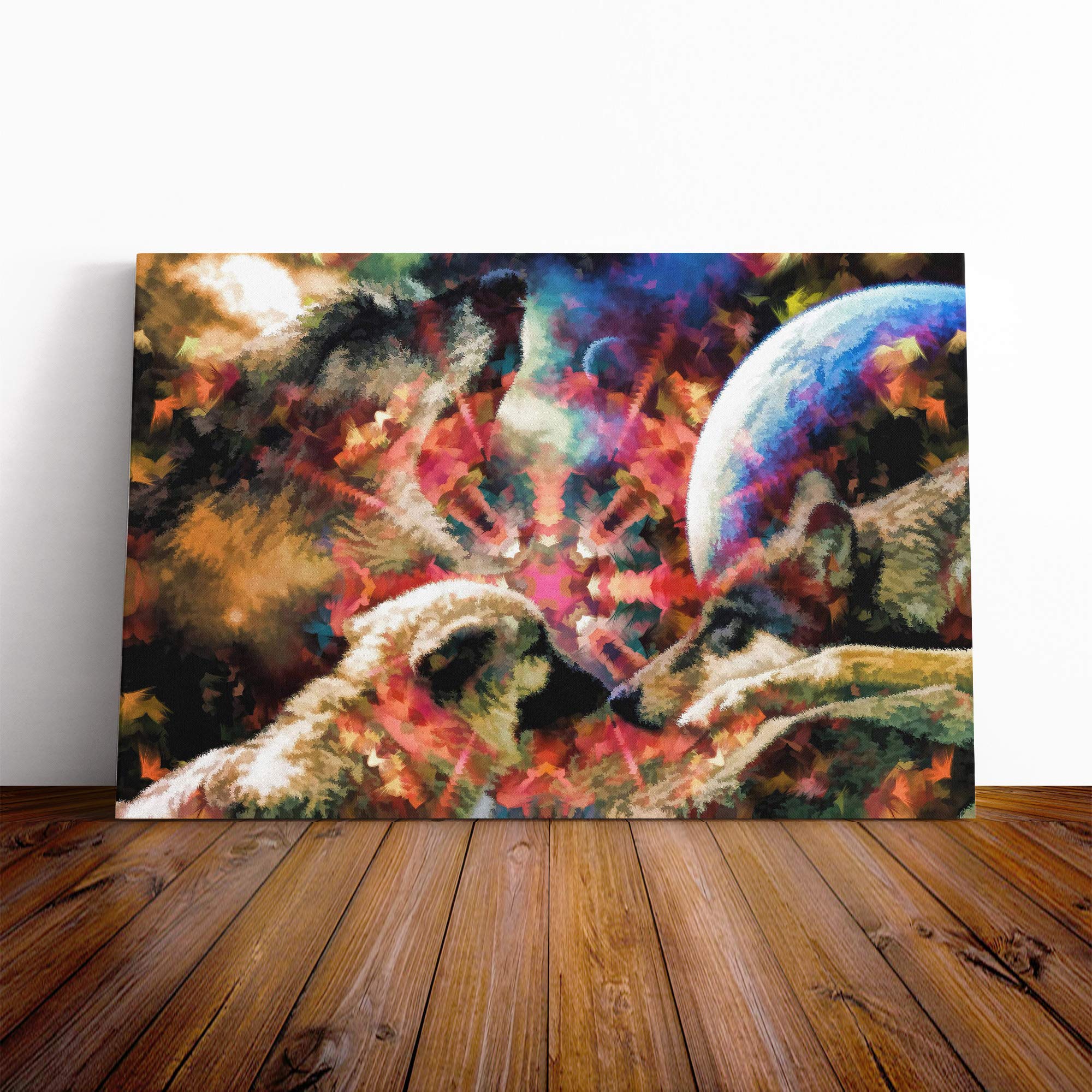 Wall Abstract Wolf Art (5) Canvas Print | Gallery Wrapped 30mm Frame Wall Art | 30x20 inches | Ready to Hang | Abstract Animals Picture | Living Room Bedroom Lounge Office