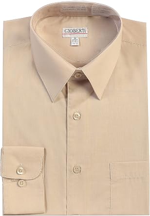 Gioberti Mens Long Sleeve Solid Dress Shirt