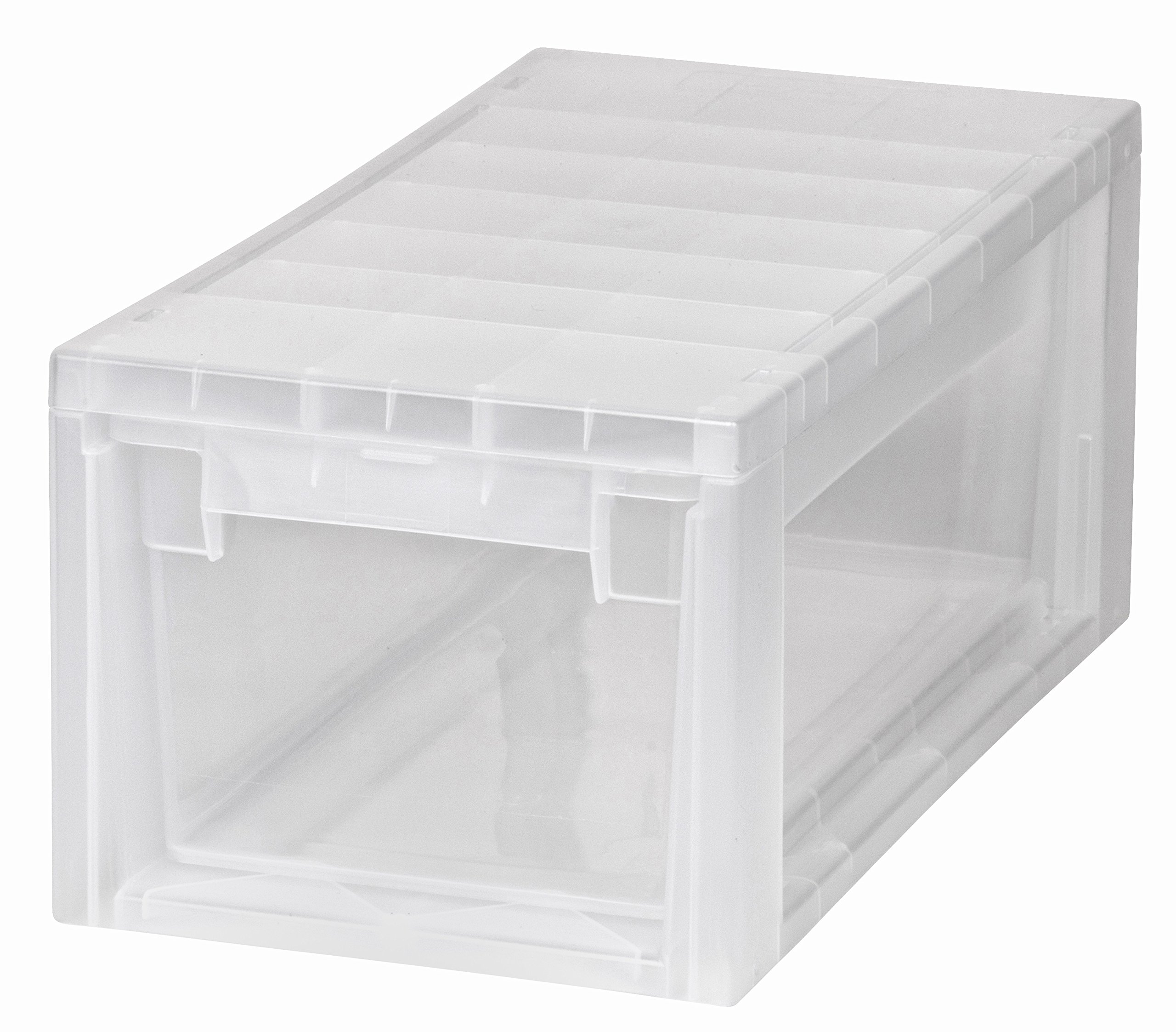 4 Stück Schubladenboxen mit Nutzvolumen 2 Stück mit 7 (S) und 2 Stück mit 12 (M) Liter. Passend für z.B. Socken, Krawatten, Shirts, Papier, Schreibwaren, etc.